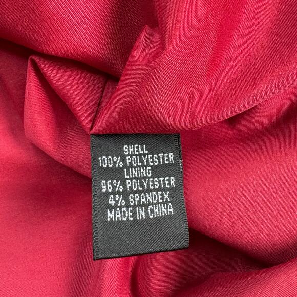 Adrianna Papell Rosette Pleated Red Cocktail Dress Women's 14 Party Holiday Glam - Picture 7 of 13